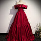 Robe de soirée longue en satin rouge Robe de soirée trapèze nv1684