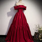 Robe de soirée longue en satin rouge Robe de soirée trapèze nv1684