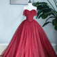 Robe longue de soirée bordeaux à décolleté en cœur, robe de soirée trapèze sans bretelles nv1586