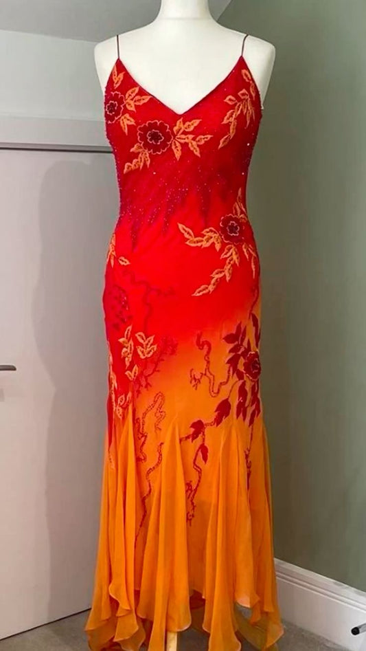 NiceVestidos--Exquisite beaded long chiffon fashionable gradient prom dress NV5676