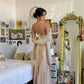 Robe de soirée longue rétro dos nu couleur champagne robe de bal robe de soirée nv1930