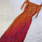 Orange gorgeous spaghetti strap beaded charming vintage prom dress evening gown homecoming dress sexy party dress nv3274