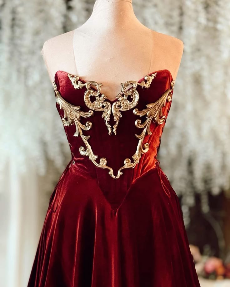 Burgunderrotes Vintage-Samt-Langballkleid, Abendkleid, Partykleid, nv4848