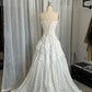 Robe de soirée longue en tulle et dentelle blanche élégante nv2816