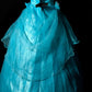 Blaues, perlenbesetztes, elegantes, langes Tüll-Ballkleid nv4780