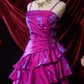 Robe courte en satin violet effet laser NV6663