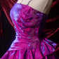 Robe courte en satin violet effet laser NV6663