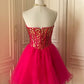 Rosa Pailletten Perlen Kurzes Tüll Prinzessin Homecoming Kleid Geburtstag Party Kleid nv4712