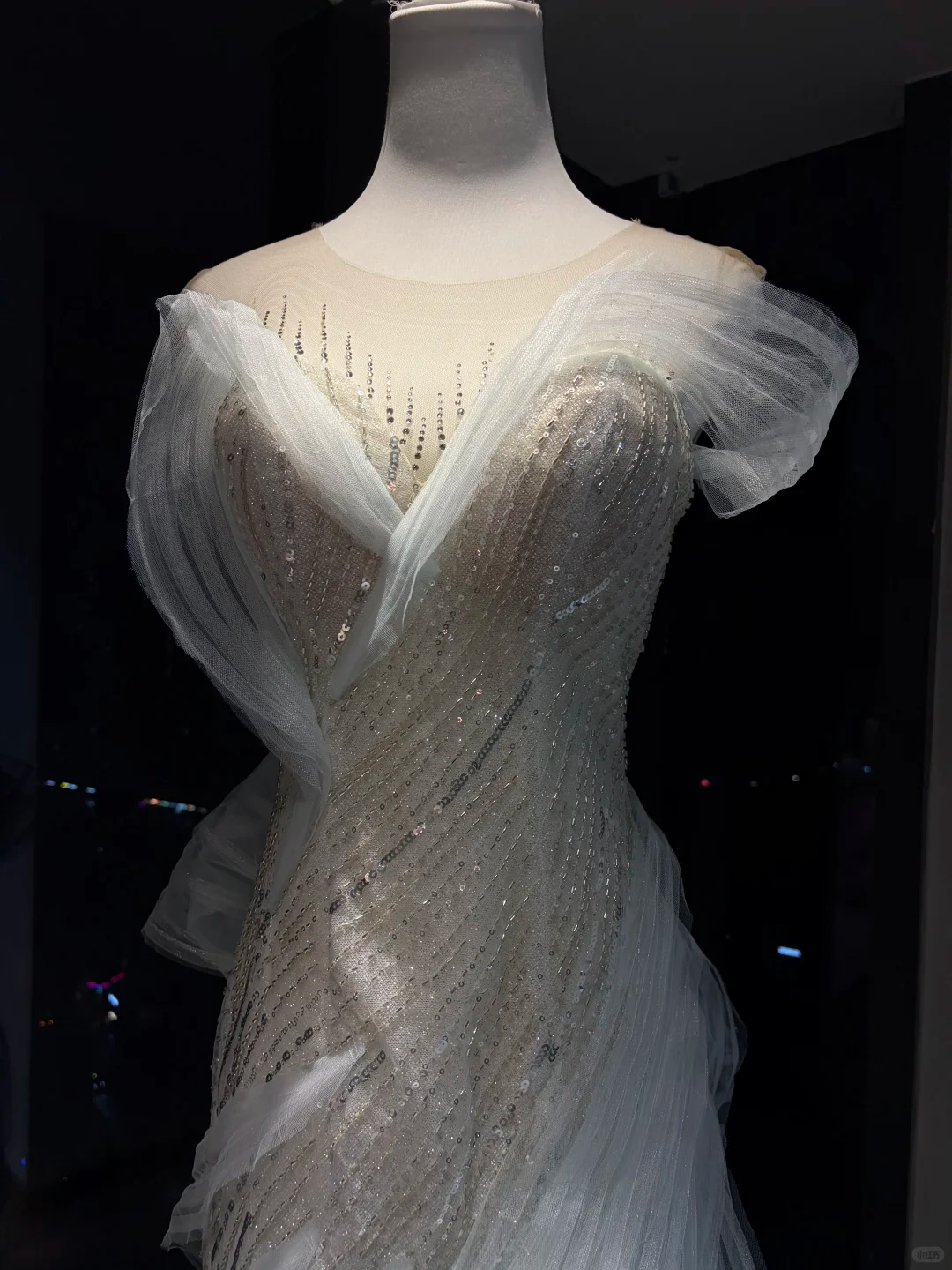 Light Mint Off Shoulder Long Mermaid Formal Gown Hand Beaded Ruffle Tulle Evening Dress  NV6959