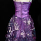 Robe de soirée longue en tulle violet, élégante, à fleurs et perles, nv4784