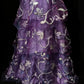 Robe de soirée longue en tulle violet, élégante, à fleurs et perles, nv4784