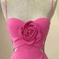 Süßes Minikleid mit rosa Rosen, kurzes Kleid für Abschlussball, Party, nv1691