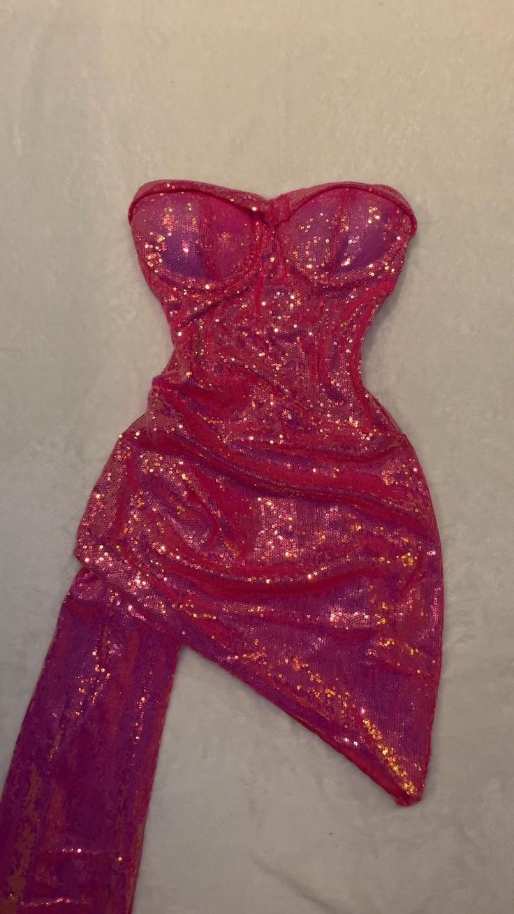 Robe de cocktail courte et scintillante rose tendance nv4792