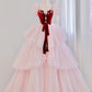 Pink Sweet Elegant Long Layered Ball Gown Evening Dress Party Dress nv3059