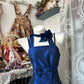 NiceVestidos – Ärmelloses, dunkelblaues, bodenlanges Abendkleid aus Satin in A-Linie, NV5772