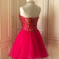 Rosa Pailletten Perlen Kurzes Tüll Prinzessin Homecoming Kleid Geburtstag Party Kleid nv4712