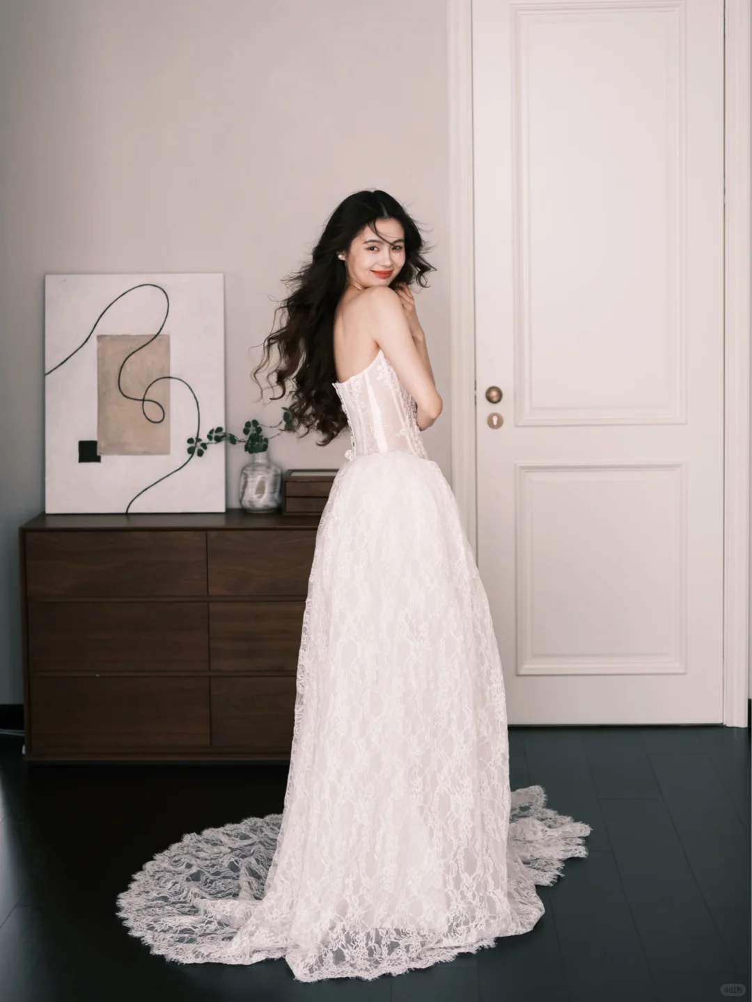 Vintage Lace Ball Gown Wedding Dress Off The Shoulder Sheer Puff Sleeve Bridal Gown  NV7241