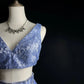 Explosive ice blue satin blue fine lace rhinestone belt short homecoming dress birthday dress nv4495