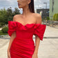 Rotes schulterfreies Plissee-Homecoming-Kleid, Partykleid, Geburtstagskleid, NV2242