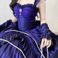 Robe de soirée longue en satin violet, élégante, vintage, longueur au sol, style bal, nv4193
