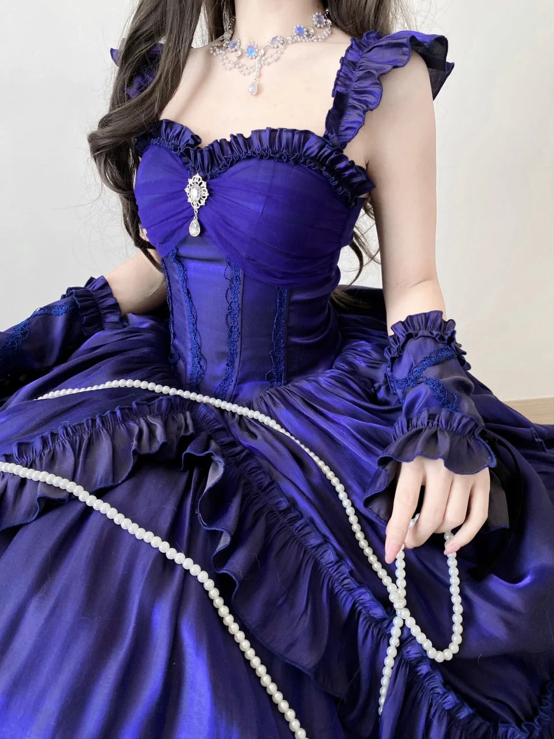Robe de soirée longue en satin violet, élégante, vintage, longueur au sol, style bal, nv4193