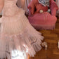 Langes, rosafarbenes Chiffon-Abendkleid NV6745