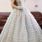 Rosa Vintage Elegantes langes mehrlagiges Prinzessinnen-Tüll-Ballkleid nv5028