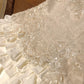 Elfenbeinfarbenes, süßes, kurzes Tüllkleid mit Perlenbesatz, Ballkleid, Geburtstagskleid, nv4519