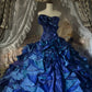 A gorgeous, shimmering blue long tulle ball gown NV6660
