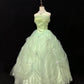 Robe de soirée princesse en tulle, élégante et verte, longue et à la mode, robe de bal, robe d'anniversaire, nv4137