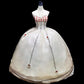 White cute floral long tulle floor-length ball gown evening dress adult dress nv4421