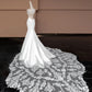 Robe de soirée longue blanche élégante en satin et dentelle, coupe sirène, coupe slim, robe de bal, robe de soirée, robe de mariée, nv4742
