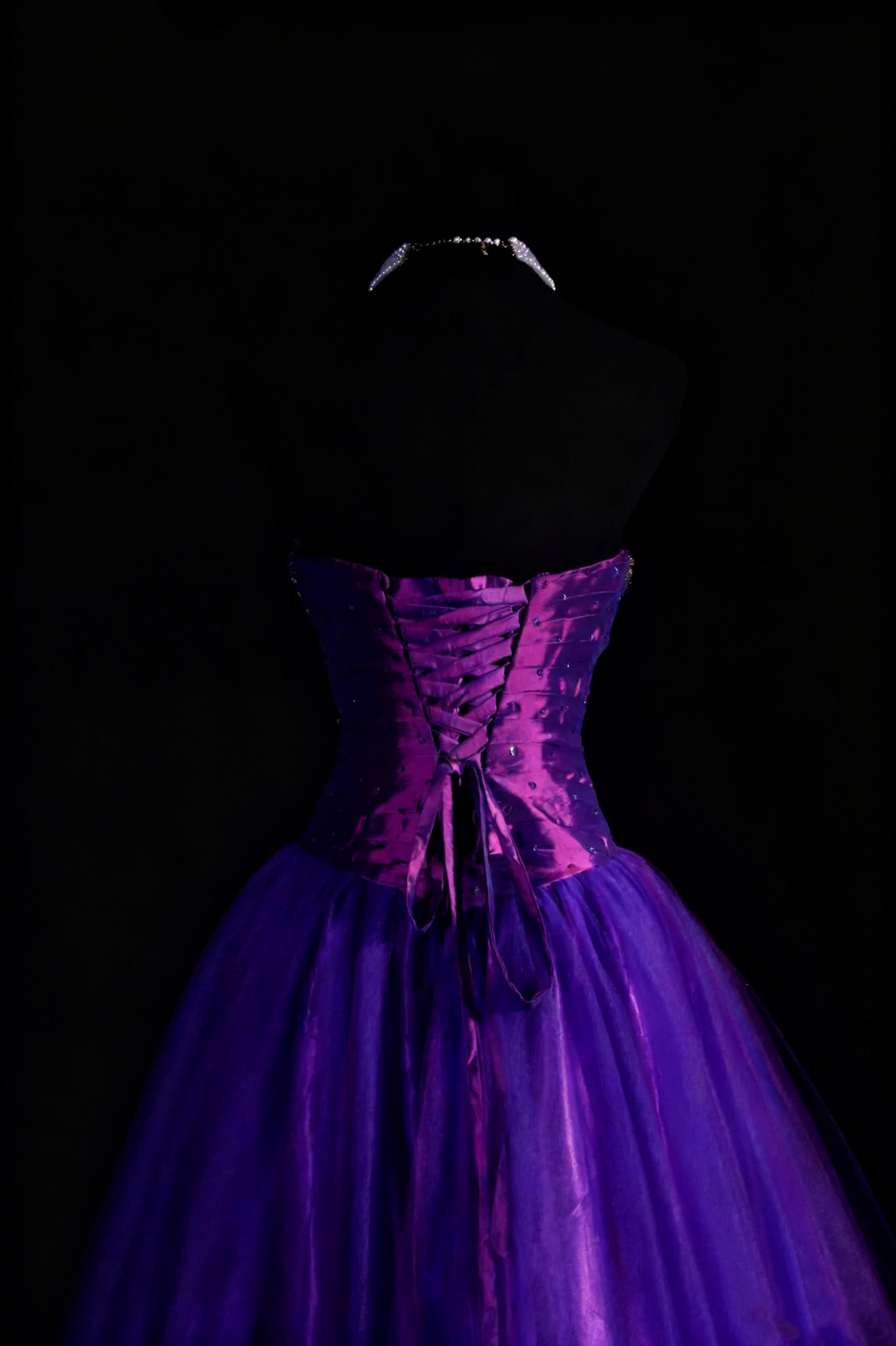 NiceVestidos – Vintage-Lila, zarte Perlen, langes Ballkleid aus Satin-Tüll, Abschlusskleid NV5861