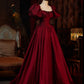 Vampire Red Princess Traditionelles rotes Toastkleid Langes Satin-Prinzessinnenkleid NV6534