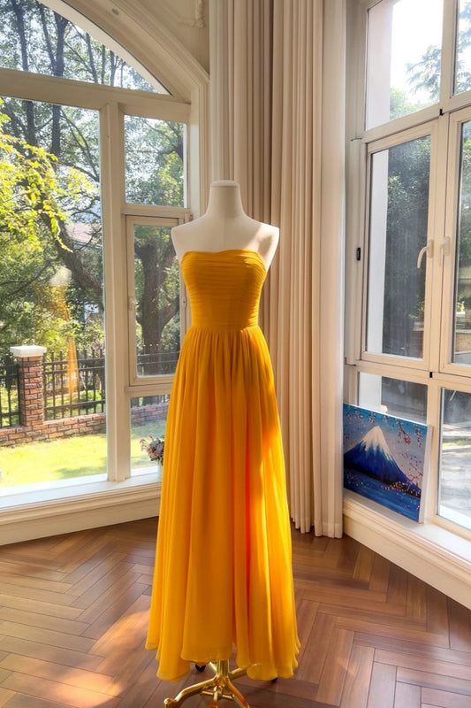 NiceVestidos-_Orange Chiffon Fashion Long Dress NV5935