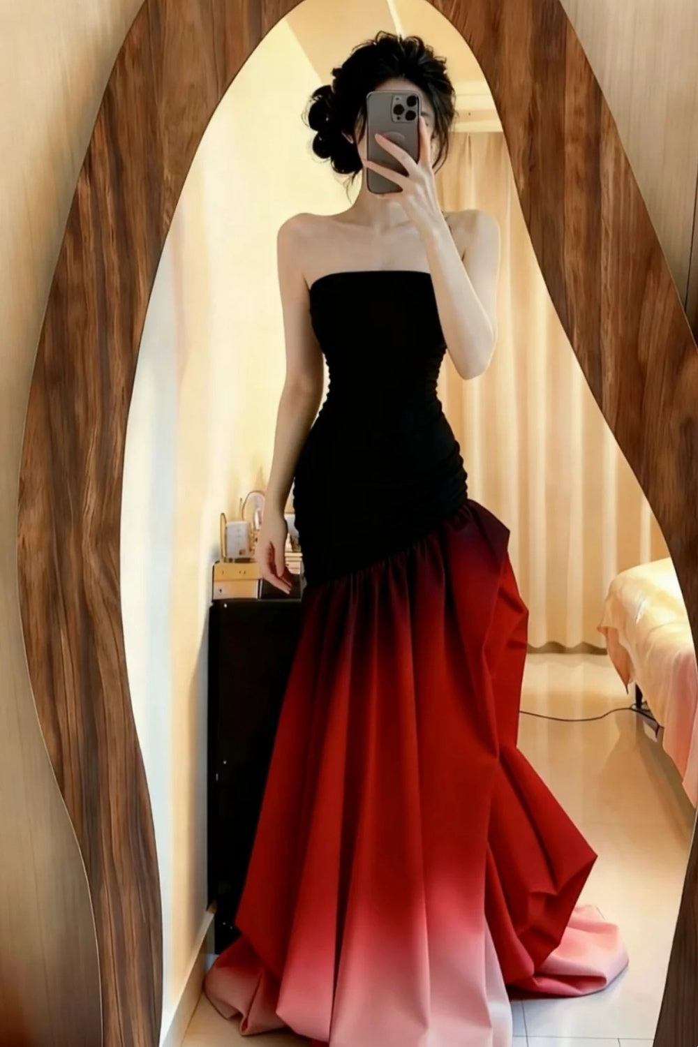 Vintage langes Satin-Abendkleid NV6669