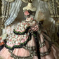 Rosa Blumen Prinzessin Tüll Bodenlanges Ballkleid nv5173