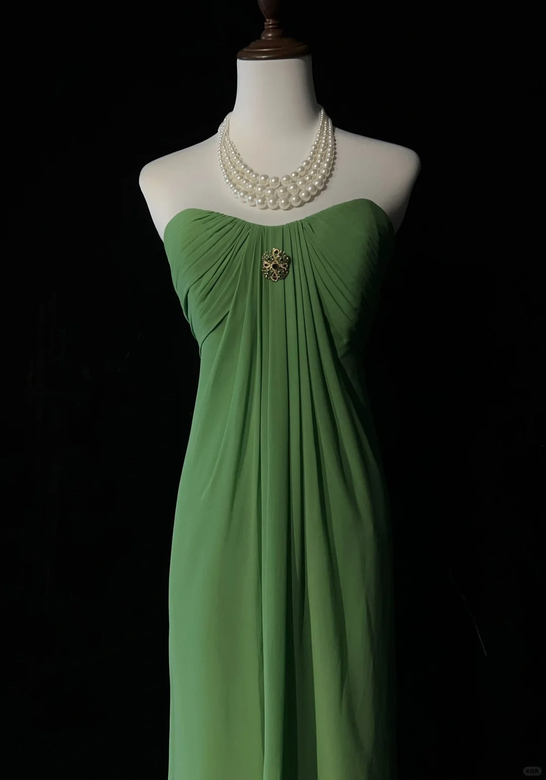 Green simple long chiffon ball gown evening dress party dress nv4393