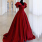 Robe de soirée longue en satin rouge élégante et tendance nv3414