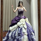 NiceVestidos - Robe de bal longue en satin et tulle violet, style princesse vintage, exquise, perlée, pour 16e anniversaire, NV5665