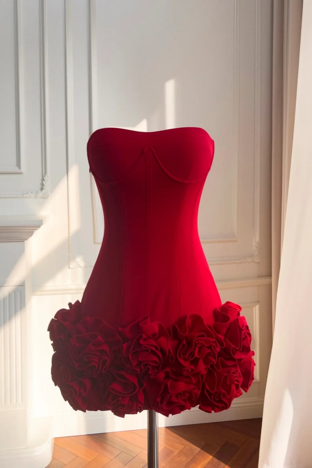 NiceVestidos-_NV Robe courte rouge d'anniversaire Tenue de cérémonie NV5942
