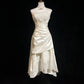 Elfenbeinweißes funkelndes Homecoming-Kleid, exquisites, perlenbesetztes, kurzes Satin-Ballkleid, Abendkleid, nv4382