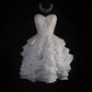 Robe de soirée courte en tulle blanc, magnifique et délicate, avec perles, robe de bal princesse, robe de mariée, nv4126