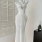 Robe de soirée blanche élégante, longue, dos nu, strass, tenue de bal, d'anniversaire, nv4632