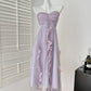 Robe de soirée longue en mousseline violette, robe de bal, robe d'anniversaire, nv4639