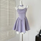 Robe de soirée courte en satin violet, tenue de bal, d'anniversaire, nv4637