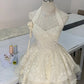 Ivory White Floral Lace Sweet Short Homecoming Dress Prom Dress Birthday Dress nv4524