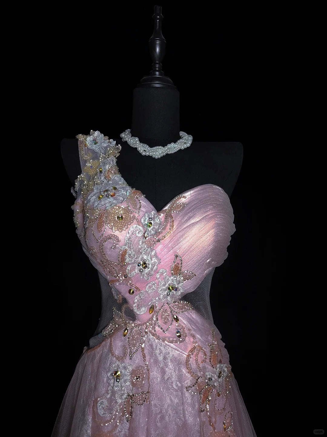 Robe de soirée longue en satin et tulle rose, élégante et raffinée, à fleurs, perles, style sirène, robe de bal, nv3873