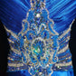 Robe de soirée longue en satin bleu, style rétro, élégante et raffinée, dos nu, avec perles, longueur au sol, robe de bal, robe de soirée, robe de bal, nv3964