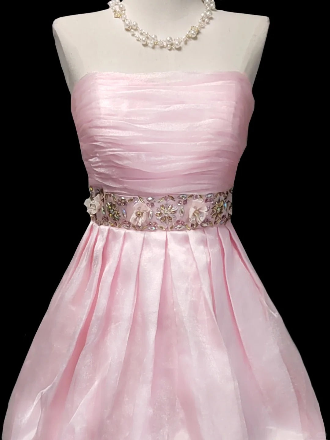 Robe de soirée courte en tulle et mousseline de soie, élégante et exquise, rose, à la mode, robe de bal, robe de fête d'anniversaire, robe de bal nv3967